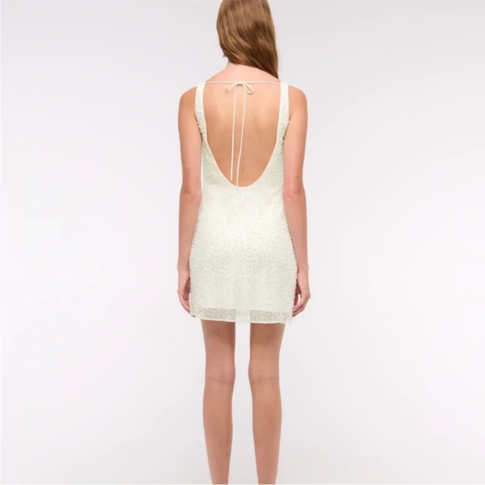 Abercrombie & Fitch White Beaded Mini Dress - Picture 9 of 15